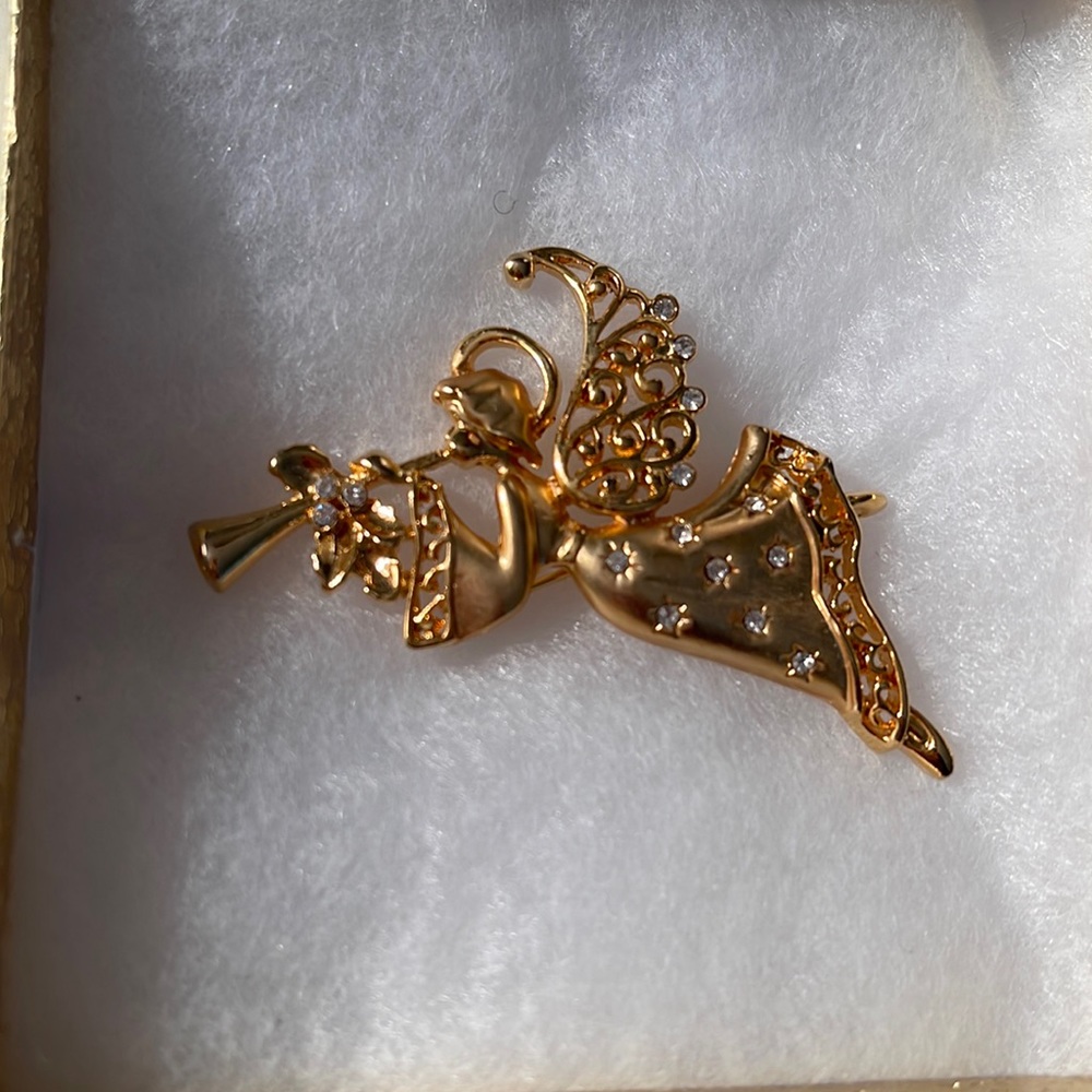 Rose Gold Angel Brooch